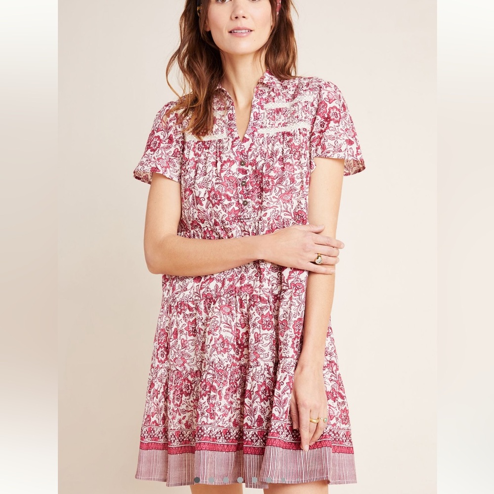 Anthropologie Georgiana Tiered Shirtdress